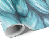 Blue Knitted Christmas Cadeaupapier (Rol Hoek)