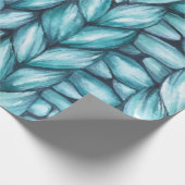 Blue Knitted Christmas Cadeaupapier (Hoek)