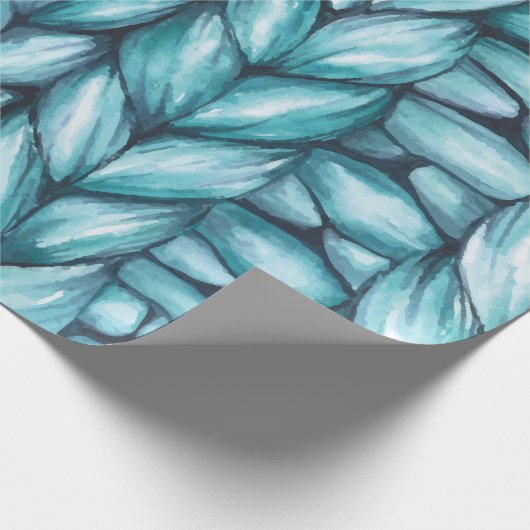 Blue Knitted Christmas Cadeaupapier (Hoek)