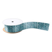 Blue Knitted Christmas Satijnen Lint (Spoel)