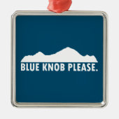 Blue Knob Please Metalen Ornament (Voorkant)