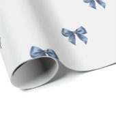 Blue Knot Elegant Kerst Patroon Wrapping Paper Cadeaupapier (Rol Hoek)