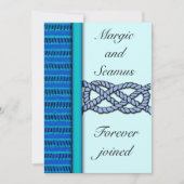 Blue Knoted Nautical Wedding Invitation Kaart (Voorkant)