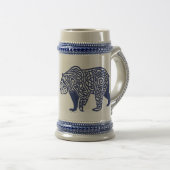 Blue Knotwork Beer Stein Bierpul (Voorkant rechts)