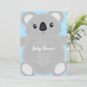Blue Koala Beer Baby shower Kaart (Staand voorkant)