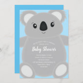 Blue Koala Beer Baby shower Kaart (Voorkant / Achterkant)