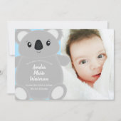 Blue Koala Beer Baby shower Kaart (Voorkant)