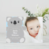 Blue Koala Beer Baby shower Kaart (Staand voorkant)