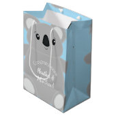 Blue Koala Beer Baby shower Medium Cadeauzakje (Voorkant Gekanteld)