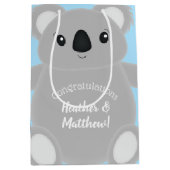 Blue Koala Beer Baby shower Medium Cadeauzakje (Voorkant)