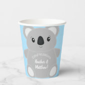 Blue Koala Beer Baby shower Papieren Bekers (Voorkant)