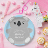 Blue Koala Beer Baby shower Papieren Bordje (Feest)