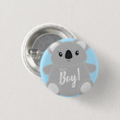 Blue Koala Beer Baby shower Ronde Button 3,2 Cm (Voorkant /achterkant)
