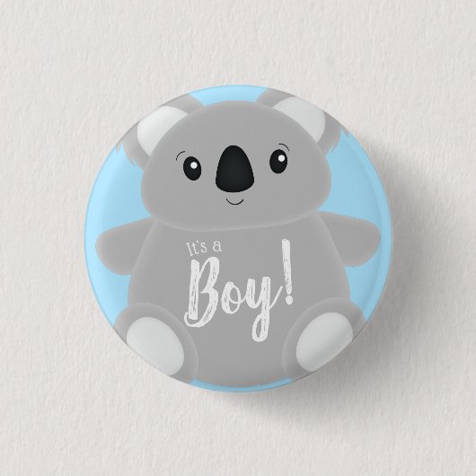 Blue Koala Beer Baby shower Ronde Button 3,2 Cm (Voorkant)
