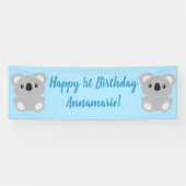 Blue Koala Beer Birthday Party Spandoek (Horizontaal)