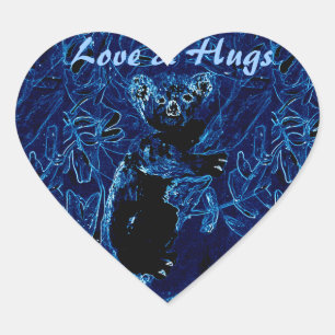 Blue Koala Tree Love en Hugs Hart Sticker