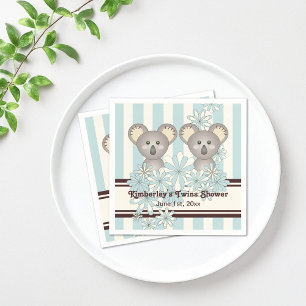 Blue Koala Twin Baby shower / Kids Verjaardagspapi Servet