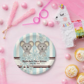 Blue Koala Twin Baby shower / Kinderverjaardag Papieren Bordje (Feest)