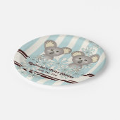 Blue Koala Twin Baby shower / Kinderverjaardag Papieren Bordje (Gekanteld)