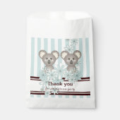 Blue Koala Twin Baby shower / Kinderverjaardagsfee Bedankzakje (Voorkant)