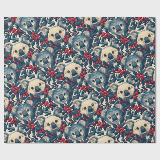 Blue Koalas Christmas Cadeaupapier (Vlak)