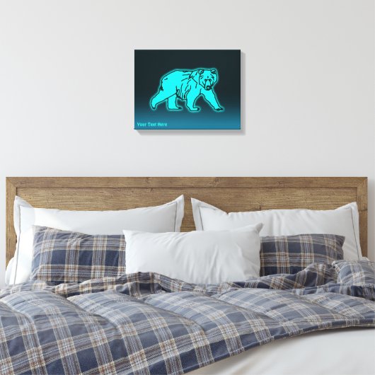 Blue Kodiak-Beer Canvas Afdruk (Insitu (Slaapkamer))
