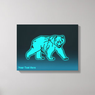 Blue Kodiak-Beer Canvas Afdruk