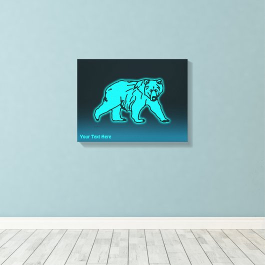 Blue Kodiak-Beer Canvas Afdruk (Insitu (Houten vloer))