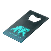 Blue Kodiak-Beer Creditkaart Flessenopener (Voorkant Gekanteld)