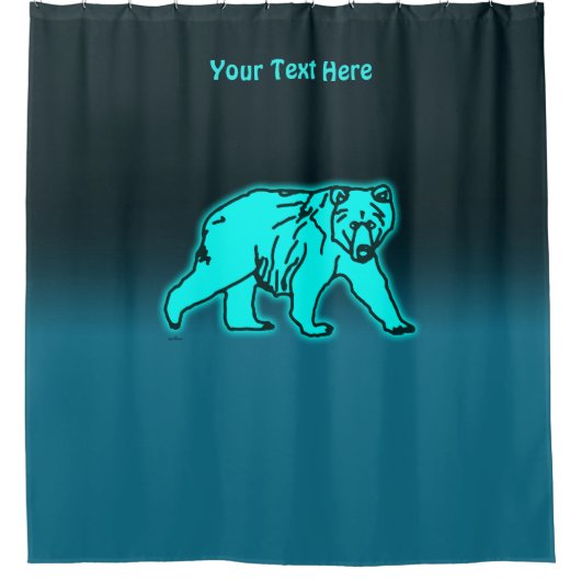 Blue Kodiak-Beer Douchegordijn (Voorkant)