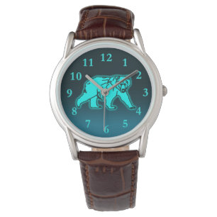 Blue Kodiak-Beer Horloge