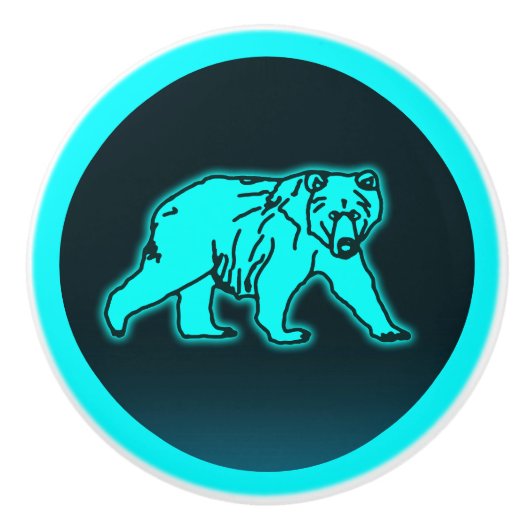 Blue Kodiak-Beer Keramische Knop (Voorkant)