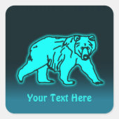 Blue Kodiak-Beer Vierkante Sticker (Voorkant)