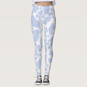 Blue Koe Spots Animal Print Patroon Leggings