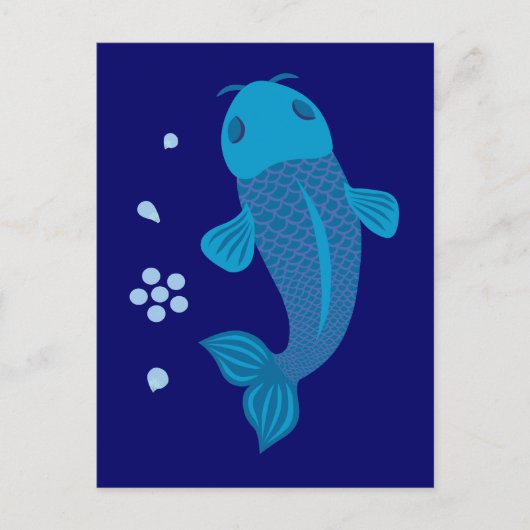 Blue Koi Fish Briefkaart (Voorkant)