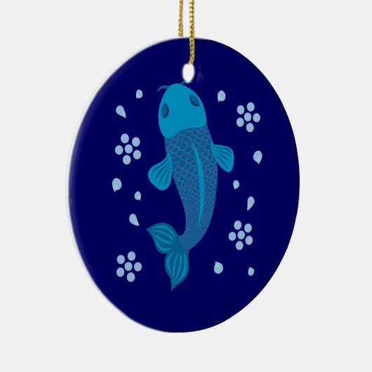 Blue Koi Fish Keramisch Ornament (Rechts)