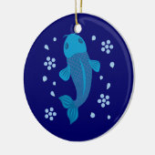 Blue Koi Fish Keramisch Ornament (Links)