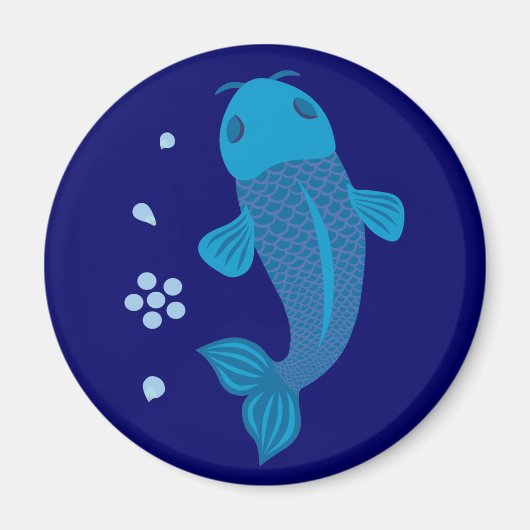 Blue Koi Fish Magneet (Voorkant)