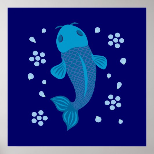 Blue Koi Fish Poster (Voorkant)