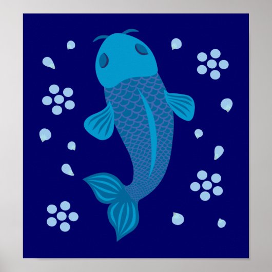 Blue Koi Fish Poster (Voorkant)
