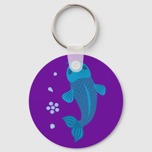 Blue Koi Fish Sleutelhanger (Voorkant)
