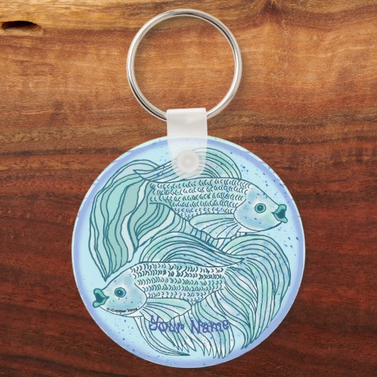 Blue Koi Fish Sleutelhanger (Voorkant)