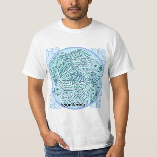 Blue Koi Fish  T-shirt (Voorkant)
