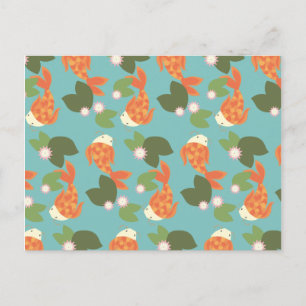 Blue Koi Pond Briefkaart