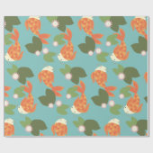Blue Koi Pond Cadeaupapier (Vlak)