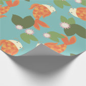 Blue Koi Pond Cadeaupapier (Hoek)