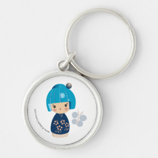 Blue Kokeshi Triplet Premium Sleutelhanger