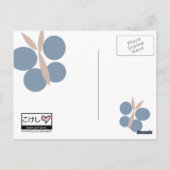 Blue Kokeshi Triplet x3 Briefkaart (Achterkant)