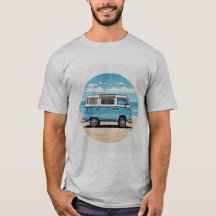 Blue Kombi Beach Circle Tee - Vintage Coastal Cha