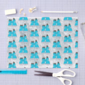 Blue Koreaans Hanbok Girl Tissuepapier (Craft)